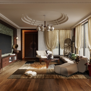 老钱风客厅特写