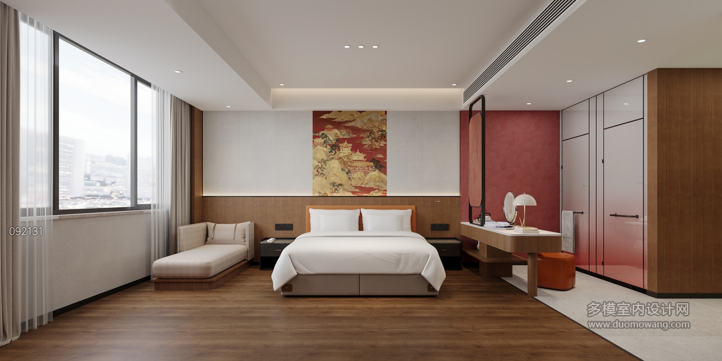 现代单人间 电视墙