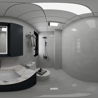 现代黑白灰卫生间