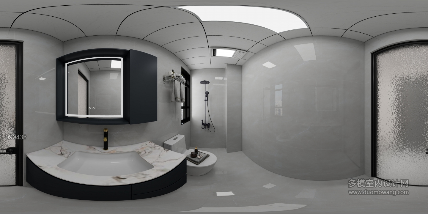 现代黑白灰卫生间