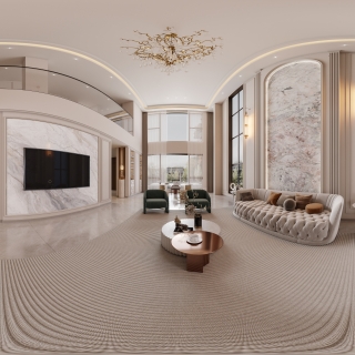 轻奢-客厅全景