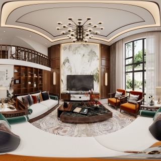 新中式客餐厅全景