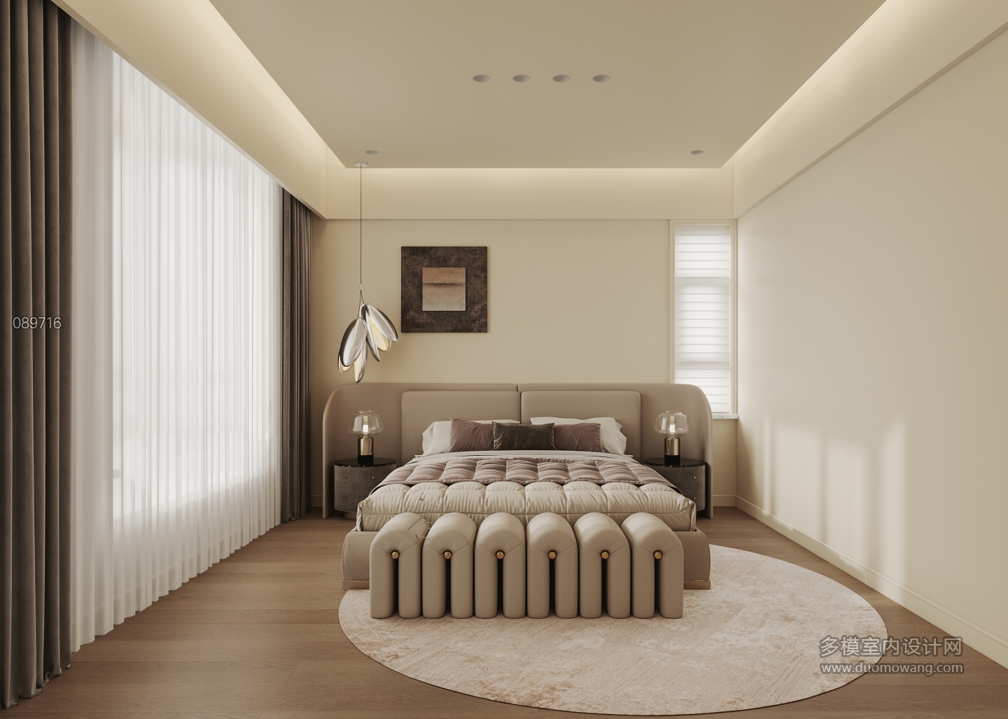 现代轻法二层主卧