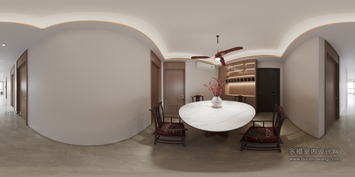 新中式四层餐厅全景