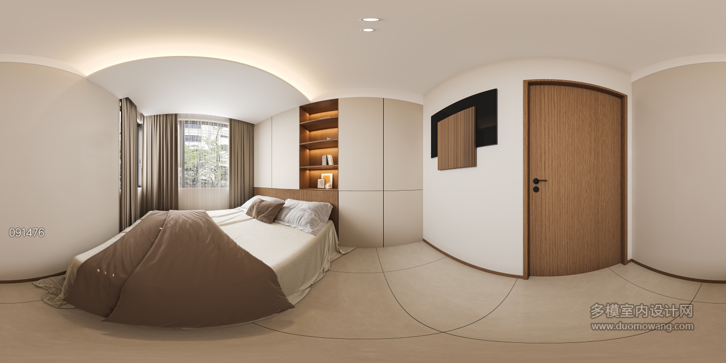 现代卧室全景