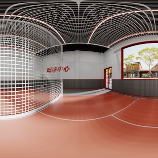 现代网球场全景