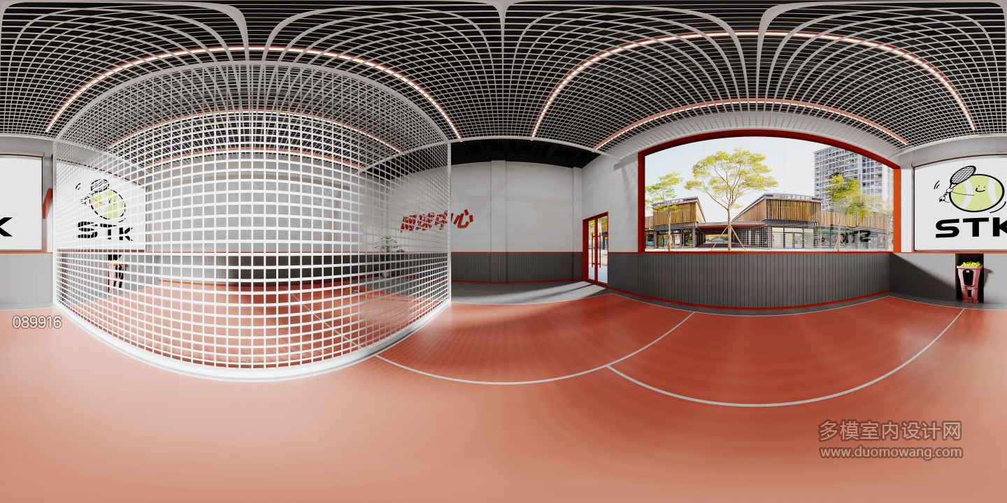 现代网球场全景