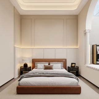 现代法式中古负一卧室