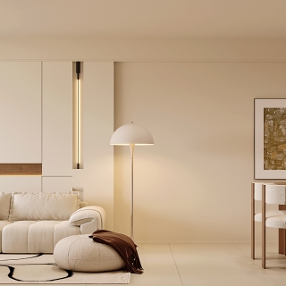 现代奶油沙发透视