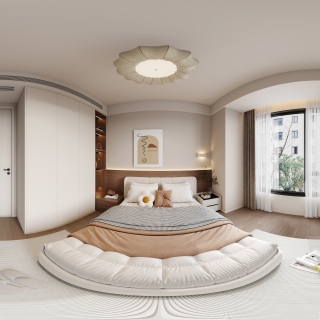 10现代中古风次卧全景