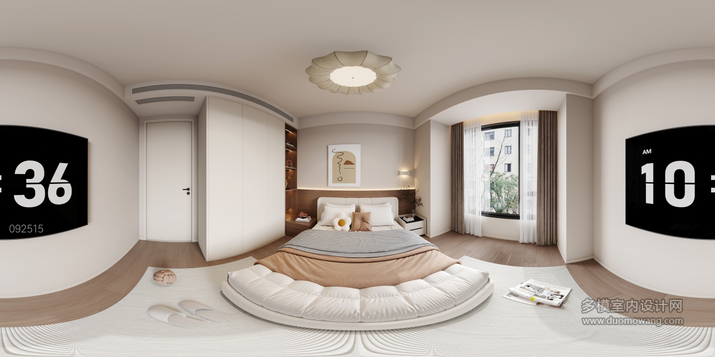 10现代中古风次卧全景