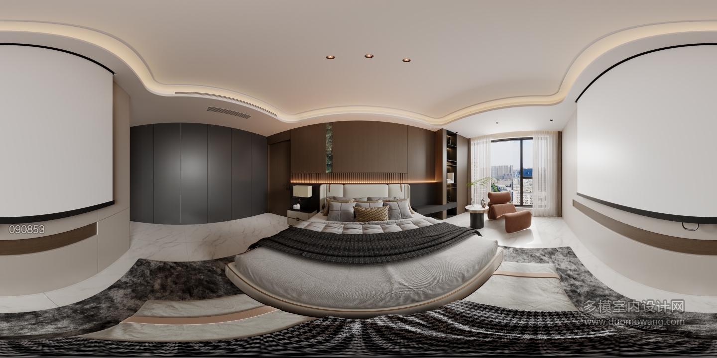 现代主卧全景