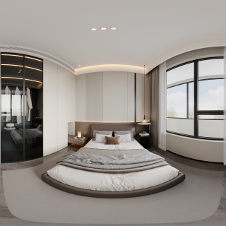 现代二层主卧全景