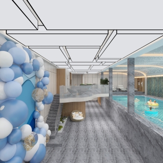 现代游泳馆大厅 (4)