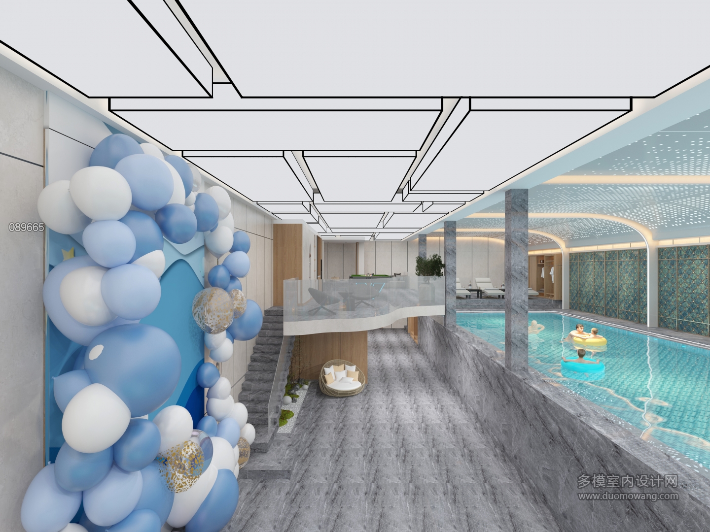 现代游泳馆大厅 (4)