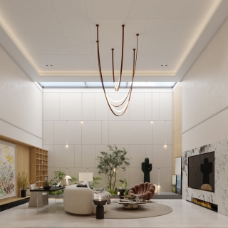 现代负二层客厅