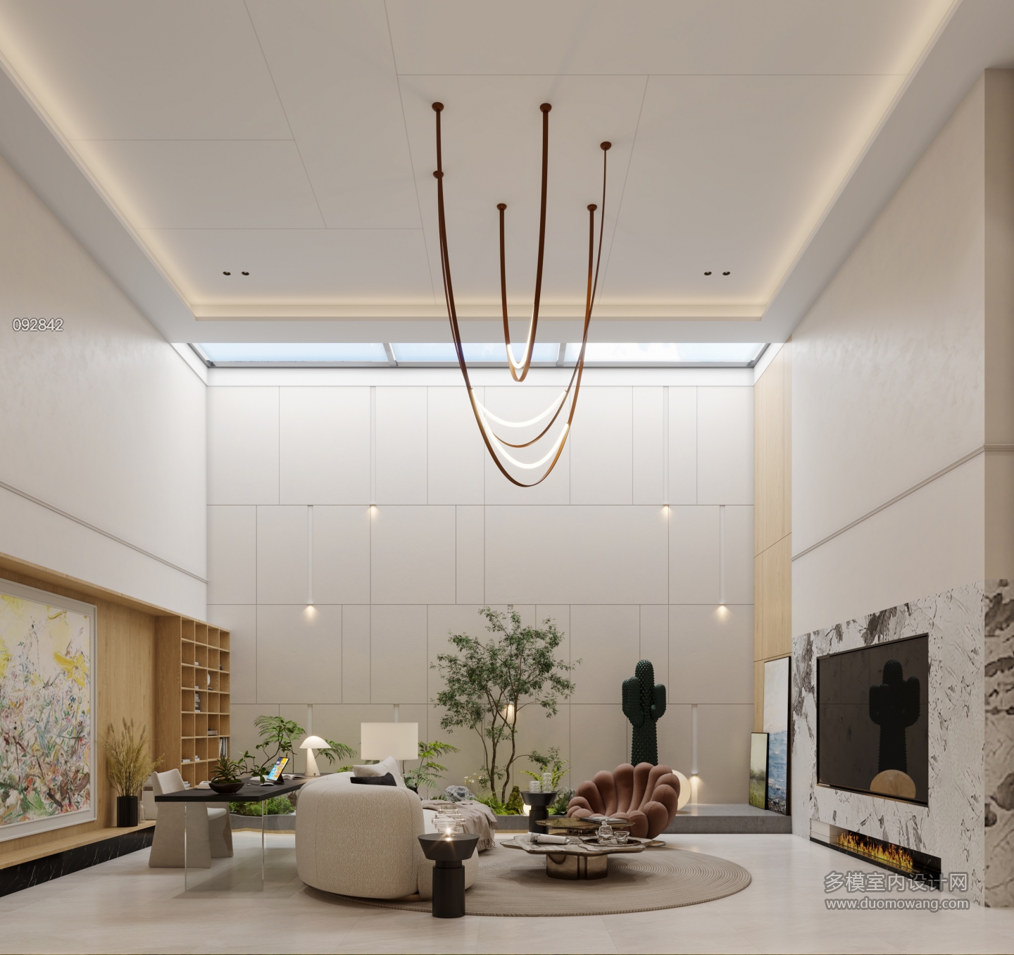 现代负二层客厅