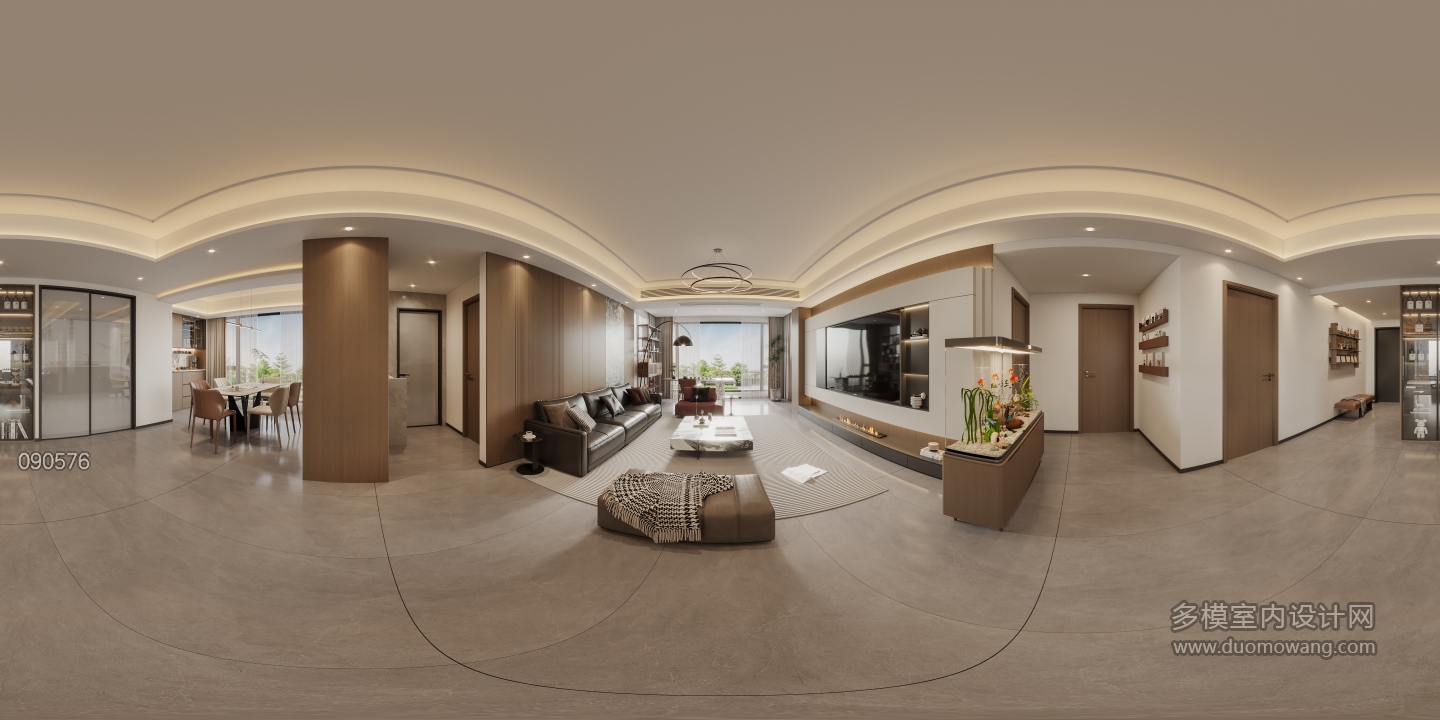 现代意式客餐厅全景