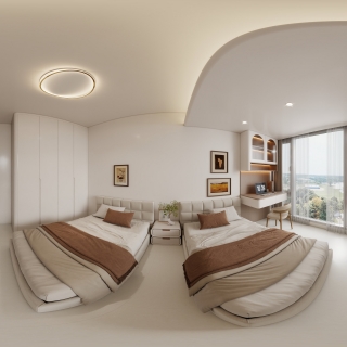 现代奶油儿子房