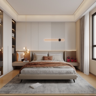 现代主卧特写