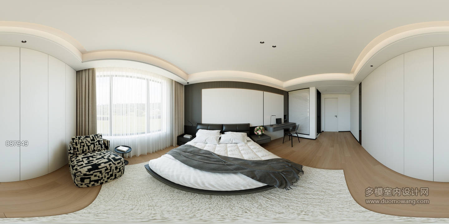现代主卧360