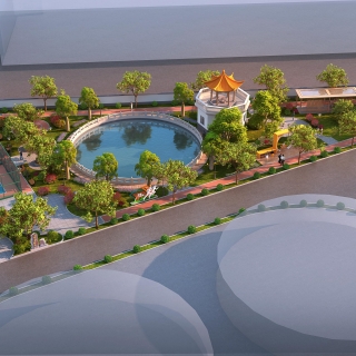 健康公园景观鸟瞰