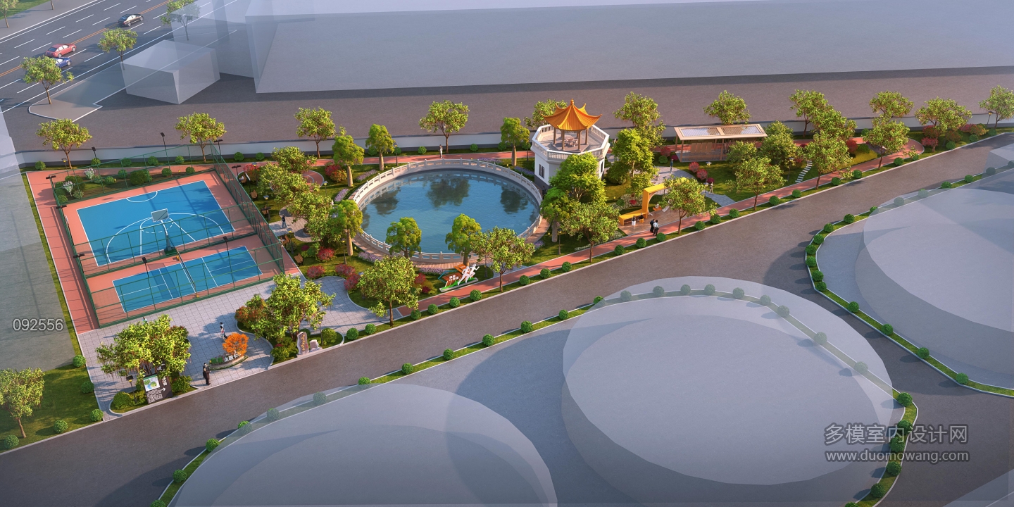 健康公园景观鸟瞰