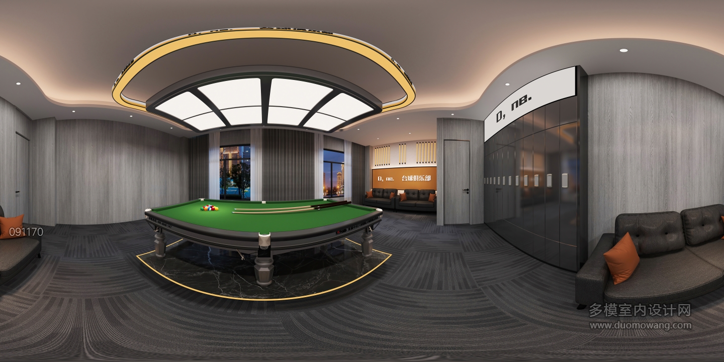 现代台球室台球包房2 (1)