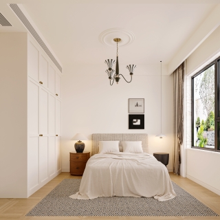 法式自然风次卧透视