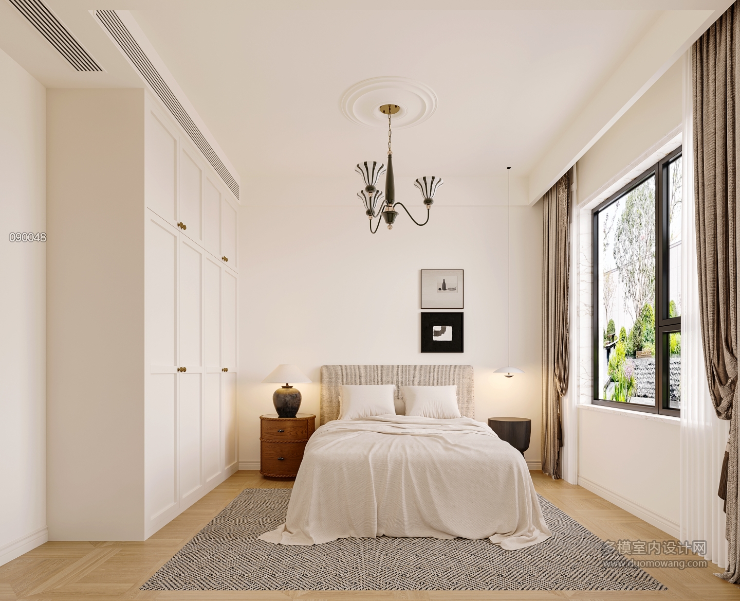 法式自然风次卧透视