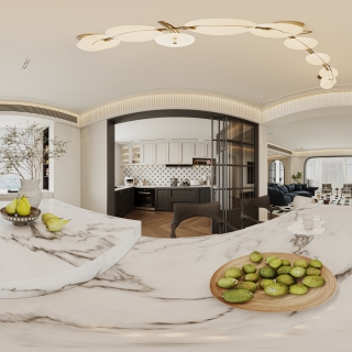 法式复古餐厅全景