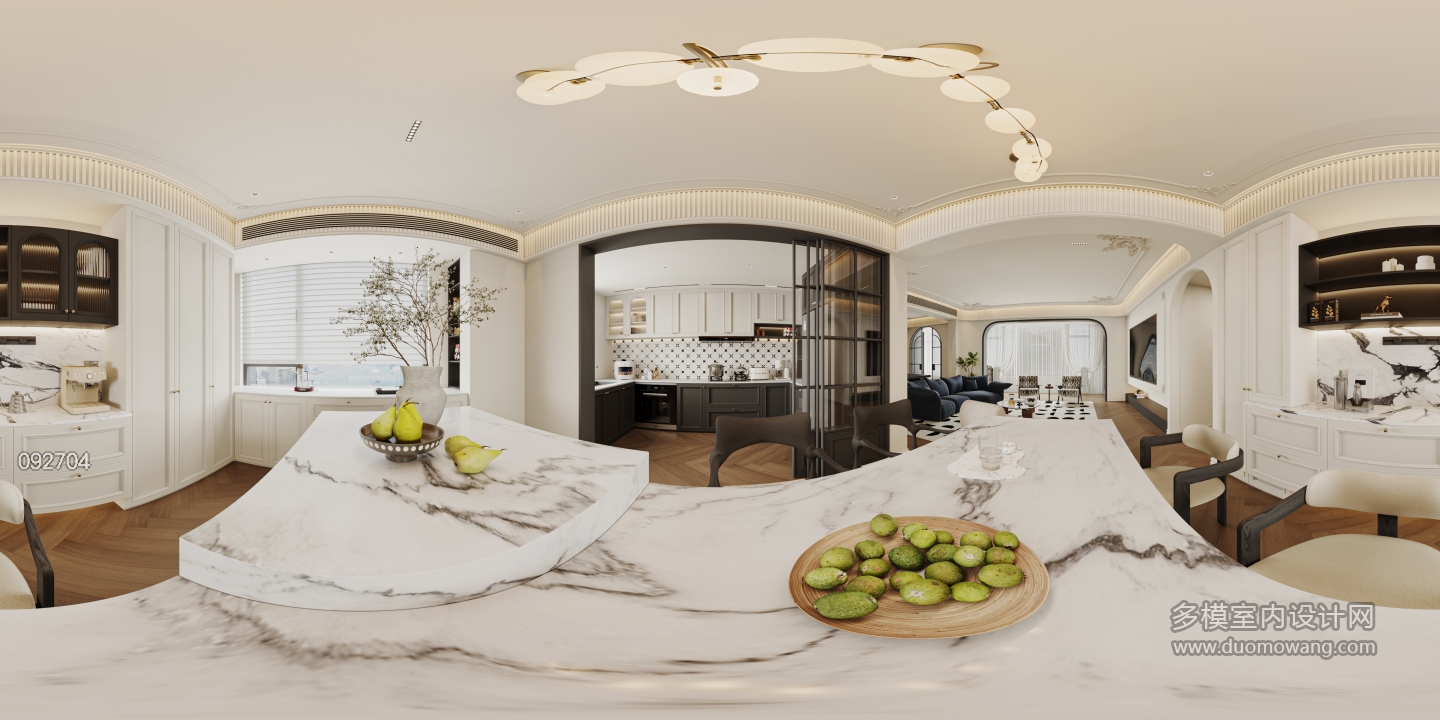 法式复古餐厅全景