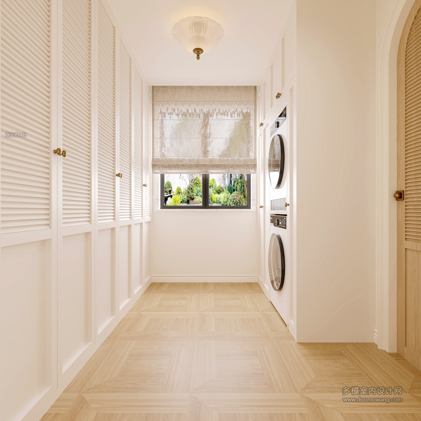 法式自然风衣帽间透视