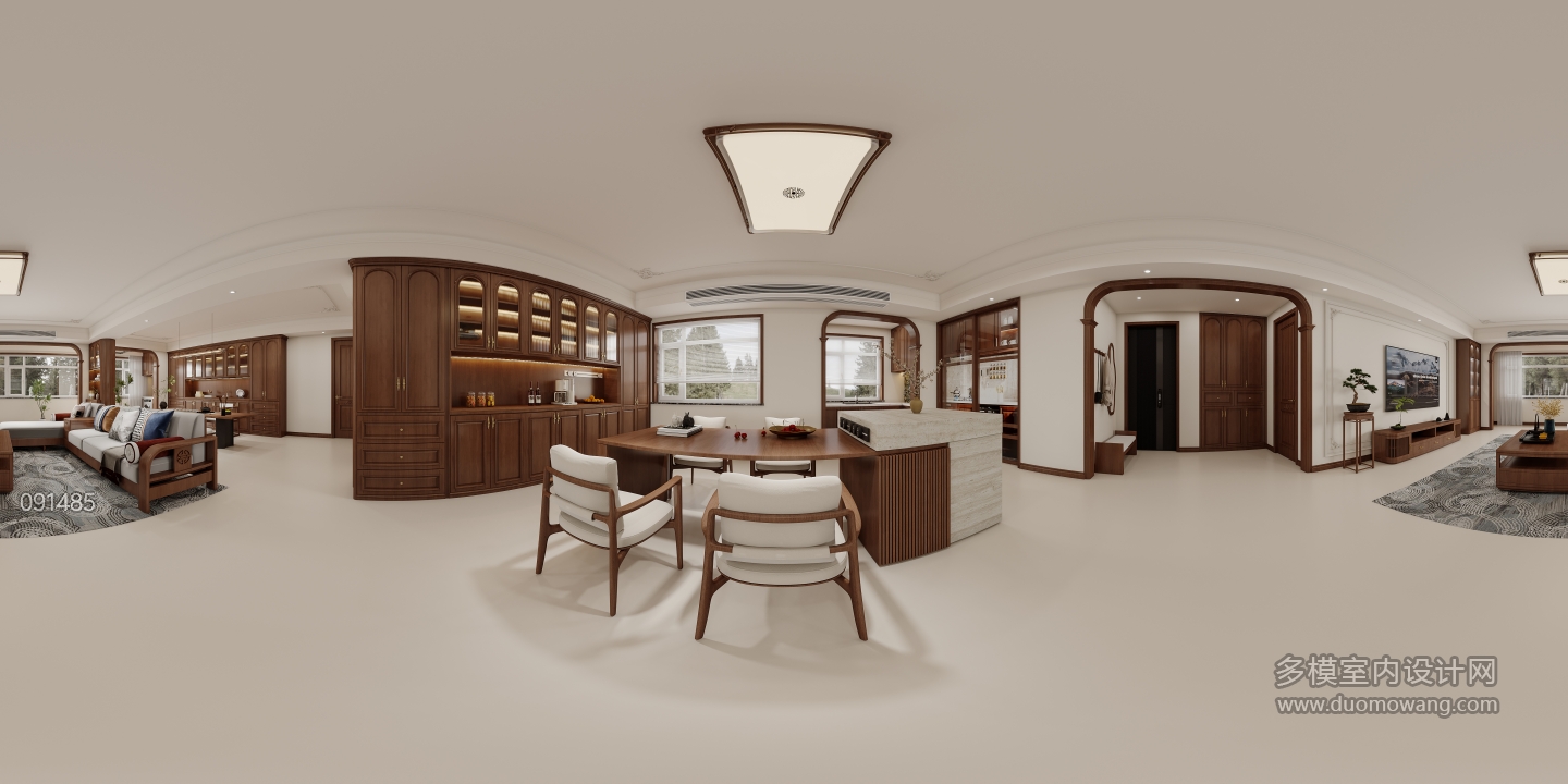 新中式-客餐厅全景