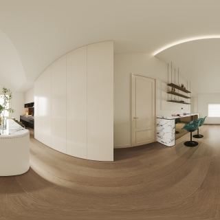 现代轻法三层公区全景