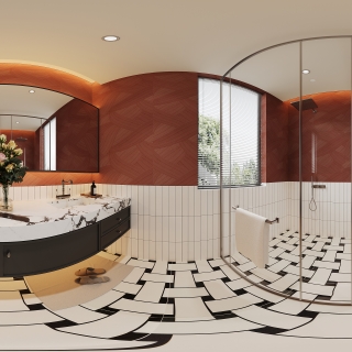 现代二楼主卫全景