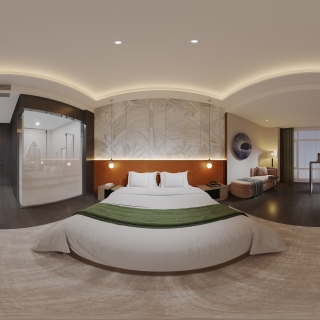 现代酒店客房全景