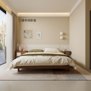 新中式二楼中间卧室