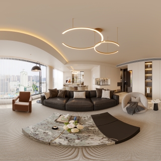 现代客餐厅全景