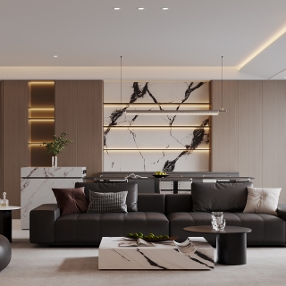 现代客厅沙发背景墙