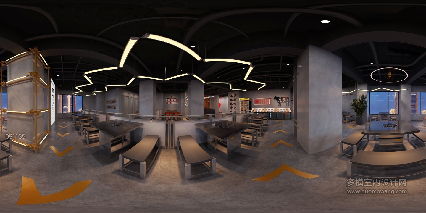 工业风火锅店用餐区2 (1)