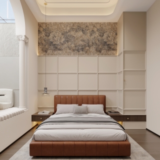 现代法式中古负一卧室2