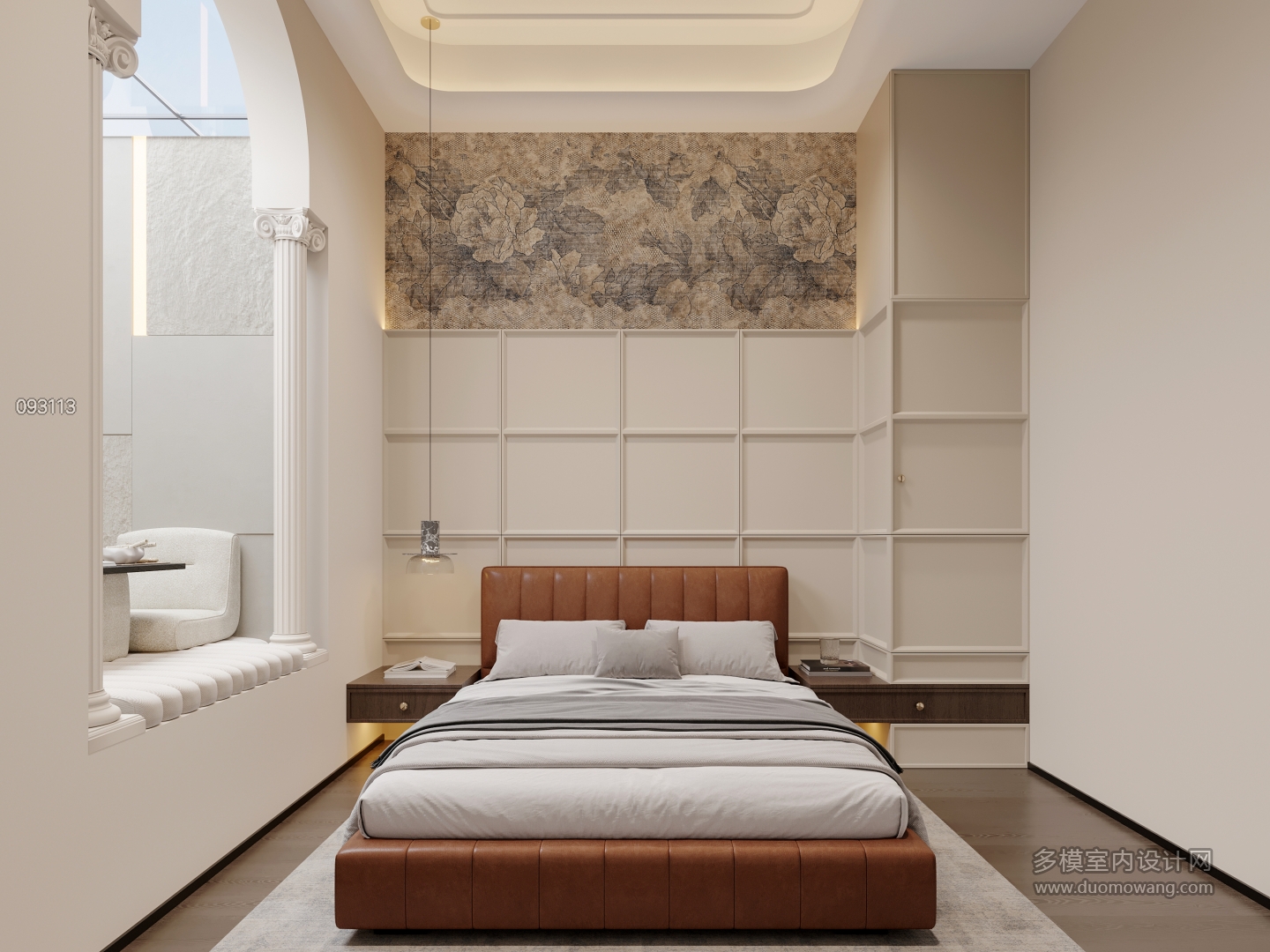 现代法式中古负一卧室2