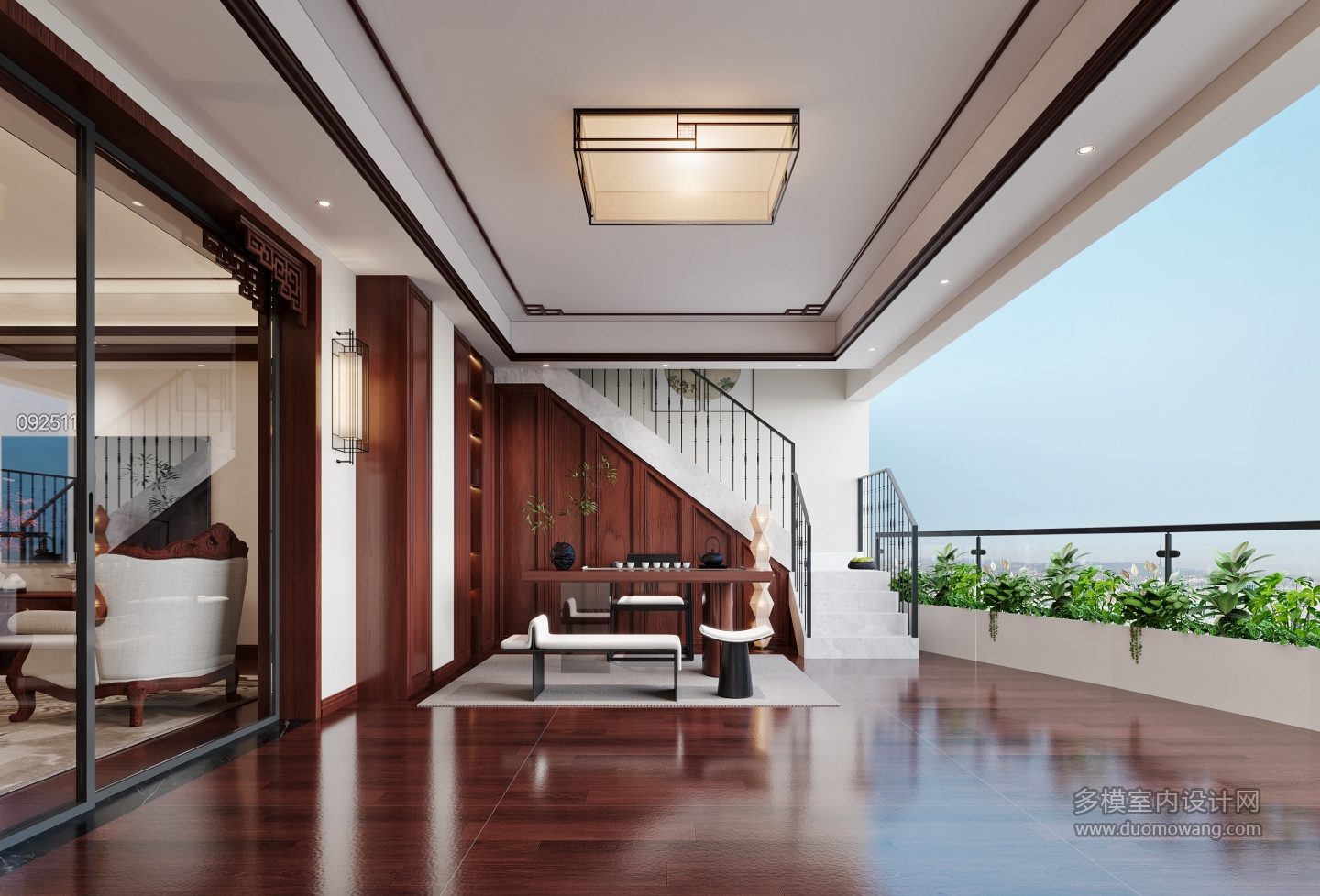 新中式茶室特写