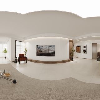 现代中古客厅全景