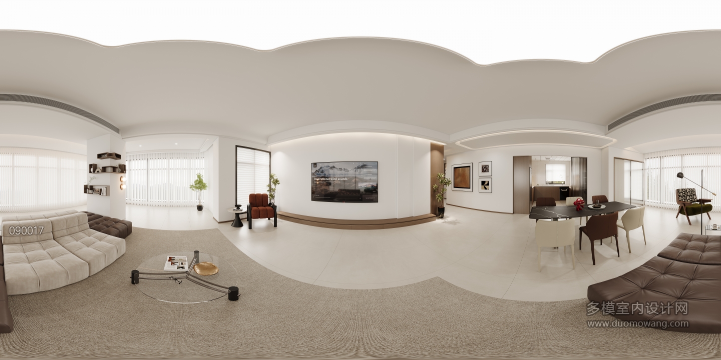 现代中古客厅全景