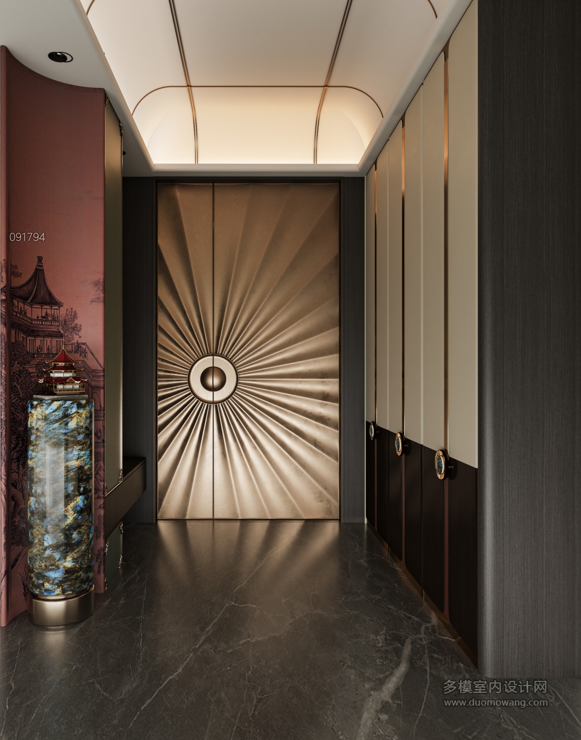 现代入户门厅外