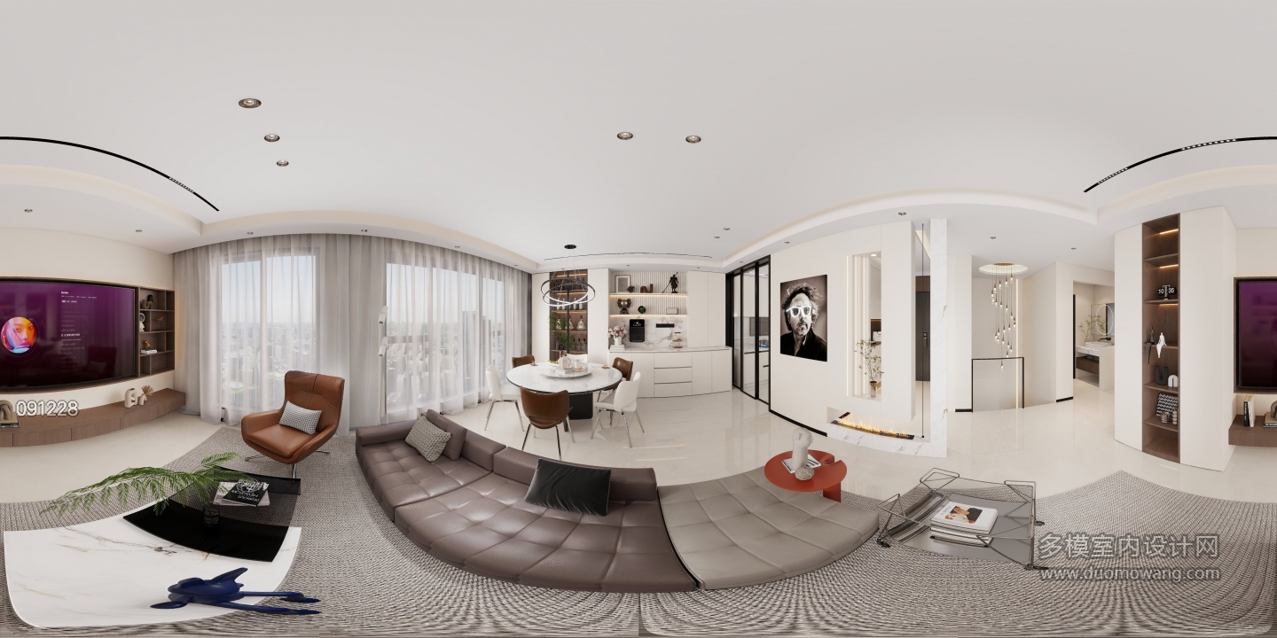 现代简约-一楼客餐厅