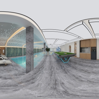 现代游泳馆大厅 (2)