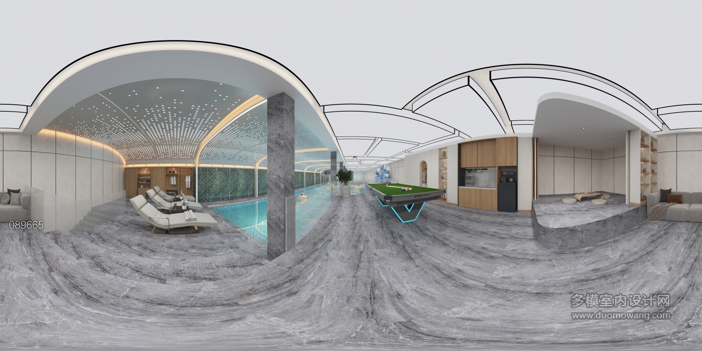 现代游泳馆大厅 (2)